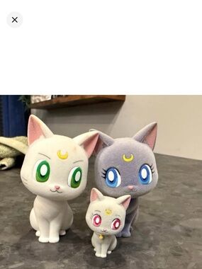 Plush Cat Toy Trio - White, Gray, Cream Color Options